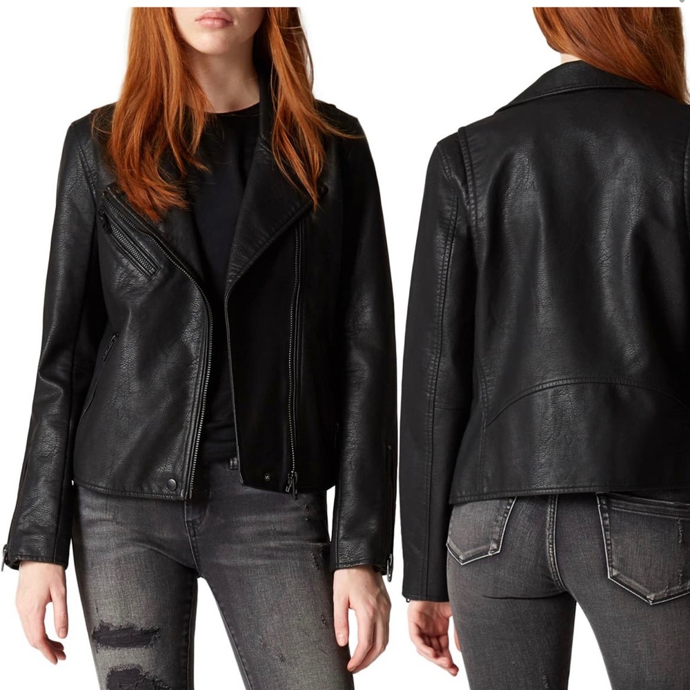 BLANKNYC Faux Leather Moto Jacket, Black, Medium